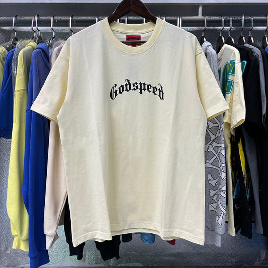 Godspeed T Shirts Skull Rose Clock Plate Double Yarn Cotton Casual Short Sleeve Men and Women